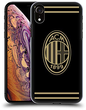 Head Case Designs Offizielle Zugelassen AC Milan Schwarz Und Gold Wappen Harte Rueckseiten Handyhülle Hülle Huelle kompatibel mit Apple iPhone XR