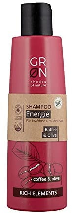 GRN shades of Nature [GRÜN] Biokosmetik Shampoo Energie - Bio-Olive & Bio-Kaffee - für kraftloses, müdes Haar - vegan, 250 ml