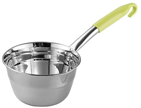 Liudan Schöpfkelle/Suppenkelle Edelstahl-Schöpflöffel mit Hakengriff Große Schöpfkelle mit langem Griff Schöpfkelle in Handelsqualität Schöpfkelle mit ovalem (Color : Green, Größe : 1.25L)