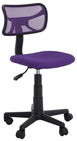 IDIMEX Chaise de Bureau pour Enfant Milan Fauteuil pivotant et Ergonomique sans accoudoirs, siège à roulettes avec Hauteur réglable, revêtement Mesh Violet