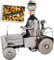 Brubaker - Porte-bouteille de vin - Sous forme de tracteur avec conducteur et chien - Objet décoratif en métal - Avec carte de vœux pour cadeau de vin