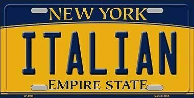 TNND Nummernschild/Nummernschild, Italienischer New York, Metall, 15,2 x 30,5 cm