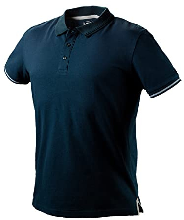 Neo Tools Herren Arbeits-T-Shirt Denim, Polokragen, kurzarm, in Gr. S-XXXL, hautfreundliche 100% Baumwolle 200 g/m2, Berufs-T-Shirt konform mit EN ISO 13688:2013