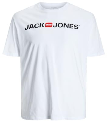 Jack & Jones Homme Jjecorp Logo Tee Crew Neck Noos Pls T-Shirt, Blanc, 3XL EU
