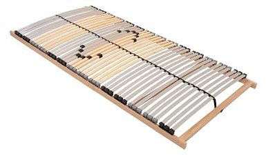 BMM Lattenrost 100x200 cm Premium 42 Federholzleisten/TÜV Zertifiziert/7 Zonen/zur Selbstmontage/für alle Matratzen/Höhe 10 cm/Lattenroste produziert in Deutschland