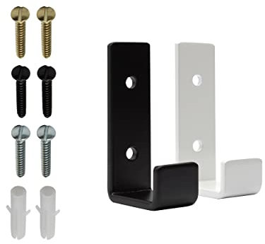 Natural Goods Berlin Design Kleiderhaken Metall Küche Bad Flur Handtuchhalter Wandmontage belastbar Garderobenhalterung Jacken Mäntel Taschen Hutablage Schwerlast (KREUZBERG / 5er Set, Schwarz)