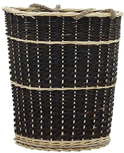Gawany Holzkorb mit Trageriemen Brennholz-Rucksack Brennholzhalters Weide-Rucksack Kaminholzkorb Aufbewahrungskorb Brennholzkorb Wäschekorb Gemüseaufbewahrungskorb 50 x 44 x 58 cm Natur Weide