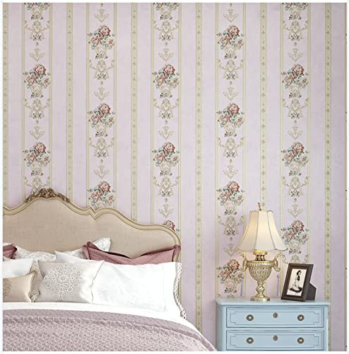 ZAHHYG Carta da Parati Adesiva Muro Fiori A Strisce Rosa Carta da Parati Moderna 3D Carta da Parati Adesiva Camera da Letto Carta Parati Soggiorno Wallpaper TV Sfondo Carta Parati53x1000cm