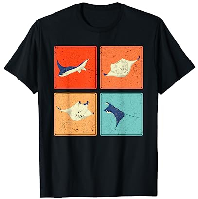 Aquarium Stachelrochen Meeresbewohner Pop Art Rochen T-Shirt