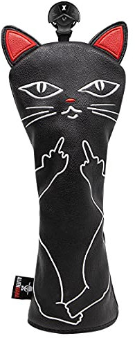Golfschlägerhaube, niedliche Katze, Stickerei, Fahrerabdeckung, 3 Holz-Schlägerhaube, Hybird-Kopfbedeckungen, Leder, handgefertigt, Holzkopfhaube für Golfschläger
