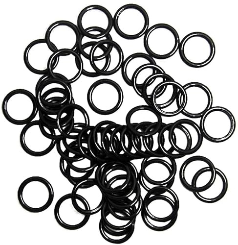 GIVBRO Nähclips / O-Ringe für BH-Träger, Metall, Schwarz, 10 mm Ring, 100 Stück