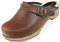 APREGGIO Zoccoli da Donna in Legno 38 Misura Marrone - Comodi Pantofole - Scarpe Solide
