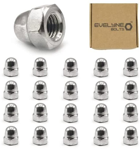 M8 (8mm) Dome Nuts Set - Steel Cap Nut - Evelyne (Pack of 20)