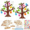 Matogle 6 Sets Ostern Basteln Deko Ostereier zum Aufhängen Osterbaum Deko Holzbastelsets Osterdeko Bastelset zum Bemalen 3D Baum Osterbastelset für Kinder als Ostergeschenke Kinderparty Mitgebsel