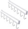 NCOALE Cup Holder, Pack of 2 Kitchen Cabinet Organiser, Cupboard Insert, Cup Holder Hooks, No Drilling, 6 Hooks, Cup Hanging Cup Stand, for Hanging Cups, Coffee Cups, Mug (White)
