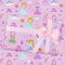 Kleine Prinzessin Geburtstags-Geschenkpapier für Mädchen Kinder Baby Kind, schöne rosa Prinzessin Schloss Thema Geschenkpapier für Geburtstag Babyparty mit rosa Schleife 4 Blätter flach gefaltet