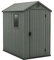 Keter Casetta da Giardino Darwin 4x6, Finitura Effetto Legno, Colore Verde Salvia, 2 m², 125,8x184,5x205H cm