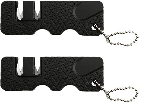 Jitnga 2 Piezas De Mini Piedra Afiladora De Cuchillos Para Afilador De Cuchillos - Herramientas De Cocina Multifuncionales Portátiles Para Exteriores Para Viajes Al Aire Libre (Negro)