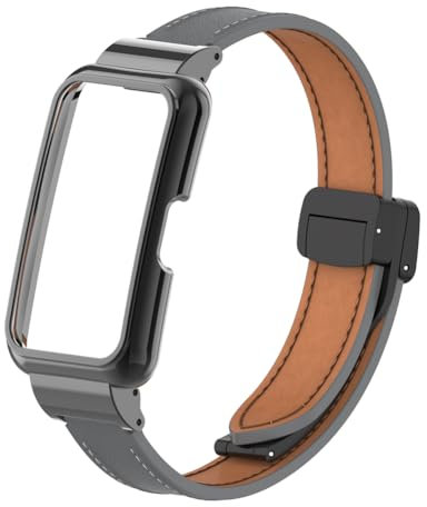 Tyogeephy Cinturino per Huawei Band 8/ Band 7, Cinturino Smartwatch Comapatibile con Huawei Band 8/ Band 7, Cinturini Orlogio in Pelle e Silicone per Uomo/Donna