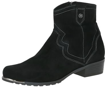 CAPRICE Damen Stiefel mit Absatz aus Leder mit Reißverschluss, Schwarz (Black Suede), 40.5 EU