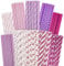 Gcardist Lot de 150 pailles jetables violettes à boire, violettes (10 motifs)