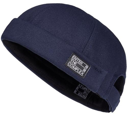 Enter the Complex® Docker Cap, Herren und Damen, 100% Baumwolle, Hafenmütze, Docker Mütze, Größenverstellbar mit Klettverschluss, Navy