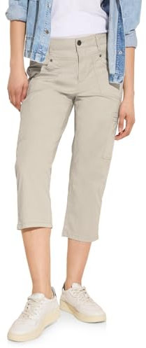 STREET ONE Damen A377221 Sportive 3/4 Cargohose, Dolomite Stone, 36W / 22L EU