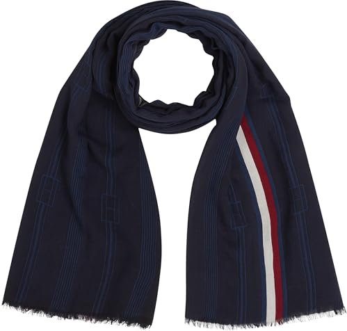 Tommy Hilfiger Damen Schal Essential Flag mit Fransen, Blau (Space Blue), Einheitsgröße