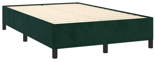 vidaXL Bettgestell, Polsterbett Bett mit Stützbeinen, Bettrahmen mit Lattenrost für Schlafzimmer, Doppelbett Schlafzimmerbett, Dunkelgrün 120x190cm Samt