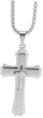 BELLIFFY Metall Kreuz Anhänger Für Rückspiegel Hochwertige Auto Innendekoration Hänge-deko Für Auto Büro Und Zuhause Einfache Installation Mit Aufhängeseil