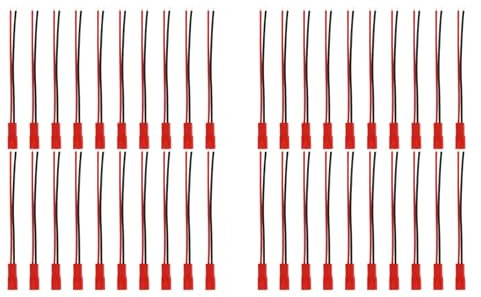 Breeshy 20 Paar Jst Bec Stecker/Buchse mit Kabelue00Mm Schwarz Rot in Modellbau