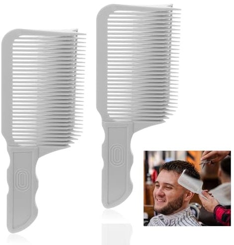 Molain Professional Hair Cutting Tools - 2Pcs Heat Resistant Clipper Comb, Curved Positioning, Flat Top Comb for Men's Home Salon Styling