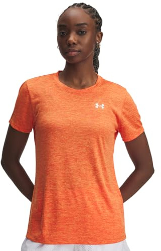 Under Armour Women's Tech Twist Short Sleeve Crew, (844) Orange Base / / White, M