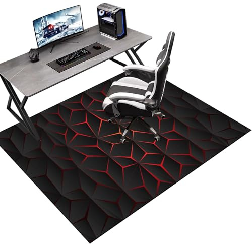 Tapis de Protection Sol Gaming - Tapis Chaise de Jeu/Bureau, 70 x 100 cm, Antidérapant, Protège Sols, Parquets, pour Gaming et Travail