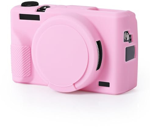 Gosknor Custodia per Canon G7X Mark III, Rosa in Silicone Morbido Custodia Protettiva per Fotocamera con Tappo per Obiettivo Staccabile Accessori per Fotocamera per Canon G7X Mark III