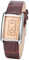 JewelryWe Damenuhr Leder Rechteckig Uhren: Klassische Analog Quarz Armbanduhr Damen Braun PU Lederarmband Geschäft Lässige Uhr mit Eckigem Gehäuse