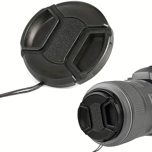 TECHZOCO Tapa para Lentes de Camara, Tapa de protección Snap On, Tapa Protector Lente Camara, Tapa Objetivo Universal, Compatible con Nikon, Canon, Sony, Fujifilm, Pentax, Negro, 55 mm