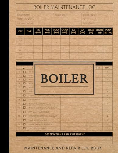 Boiler Maintenance Repair Log Book: Record & Ensure Optimal Performance. Ideal for Engineers, Technicians, and Tradesmen