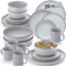 SÄNGER Bombay Stone | Kombiservice 20 teilig, Steingut Geschirr 4 Personen, 4x Speiseteller 4x Dessertteller 4x Schalen 4x Pastateller 4x Kaffeebecher, Teller Set modern | VALUE COLLECTION
