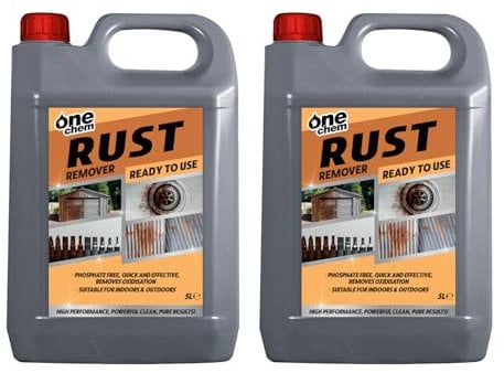 One Chem Rust Remover, 2 x 5 Litre, Advanced Acidic Formula for Metal Surfaces, Multi-Metal Treatment