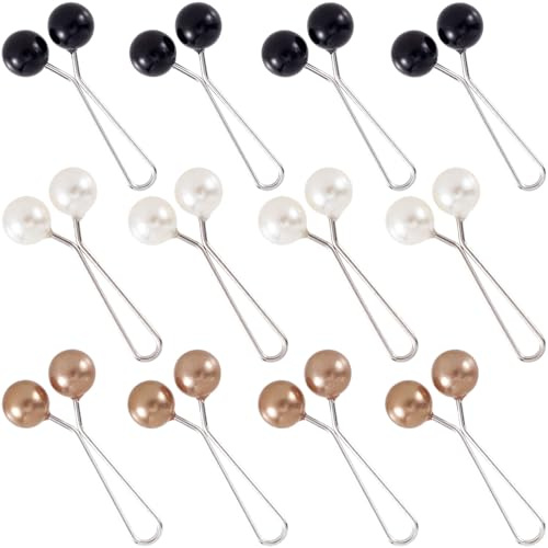 Winsyison 12 Stück Hijab Pins Perle Metall Schal Clips Brosche Clips Kopftuch Zubehör für muslimische Frauen, Kunstperle Metall