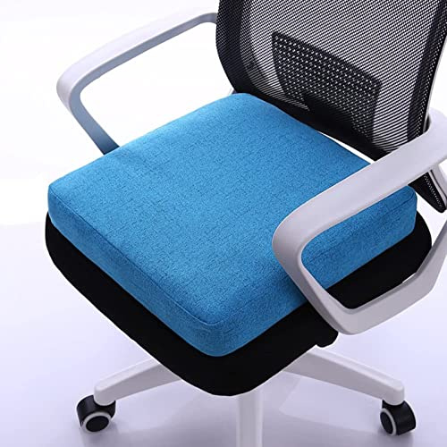 Dickes Premium-Sitzkissen für Bürostühle, Liegestuhl, Rollstühle, Stoßdämpfung, Booster, Blau, 45 x 45 x 8 cm