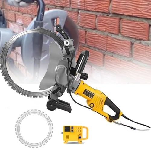 Scie à béton électrique, scie à anneau portable avec moteur sans balais, comprend ligne d'eau, pompe et lames pour une coupe efficace des murs et des surfaces
