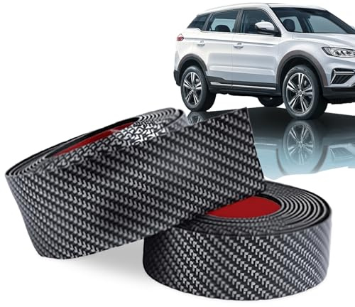 QIANAI Parafanghi Universali, 2 Pcs Listello Passaruota Universale, Parafango Svasato Gomma, Parafango Della Ruota Dell'Auto, Razzi Parafango Dell'Auto Parafanghi Allargati (1.5 m, Fibra di carbonio)
