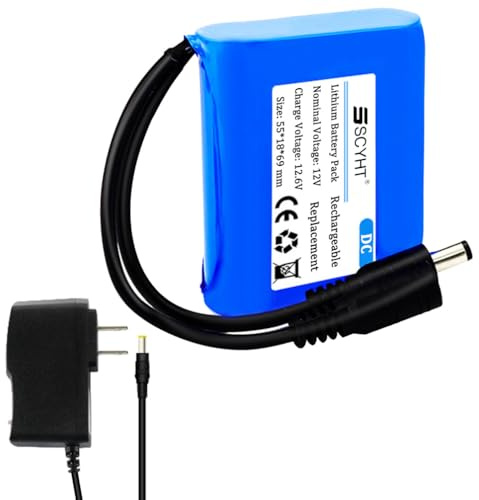SSCYHT Batterie au Lithium 12 V 3 000 mAh 1 500 mAh 2 500 mAh Batterie Rechargeable 12 V Batteries CC pour éclairage Secours, Voiture Jouet avec BMS pour Moteurs 10 à 40 W,12v1500mah