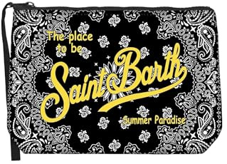 Saint Barth Mc2 Donna Pochette ALIN001-Bandanna Round Gomma Nero Taglia Unica