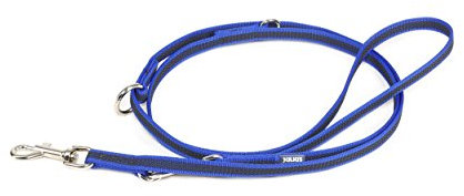 IDC Color & Gray verstellbare Leine mit Doppelkarabiner, 14 mm x 2,2 m, Blau-Grau