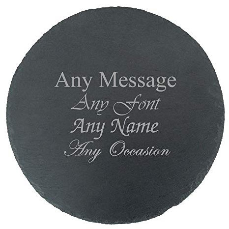 Personalised Engraved Round Slate Cheeseboard, Personalise with Any Message, Perfect for Any Cheese Lover for Any Occasion