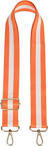 styleBREAKER Taschen Schulterriemen gestreift, Wechsel Taschengurt mit Karabinerhaken, verstellbar, Unisex 02013016, Farbe:Orange-Weiß