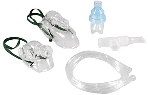 Maclean PR-850 Inhaliergerät Zubehör Komplettset | Kindermaske & Erwachsenenmaske | Vernebler Mundstück Nasenaufsatz Anschlussschlauch | Universal kompatibel (Zubehör Komplettset)
